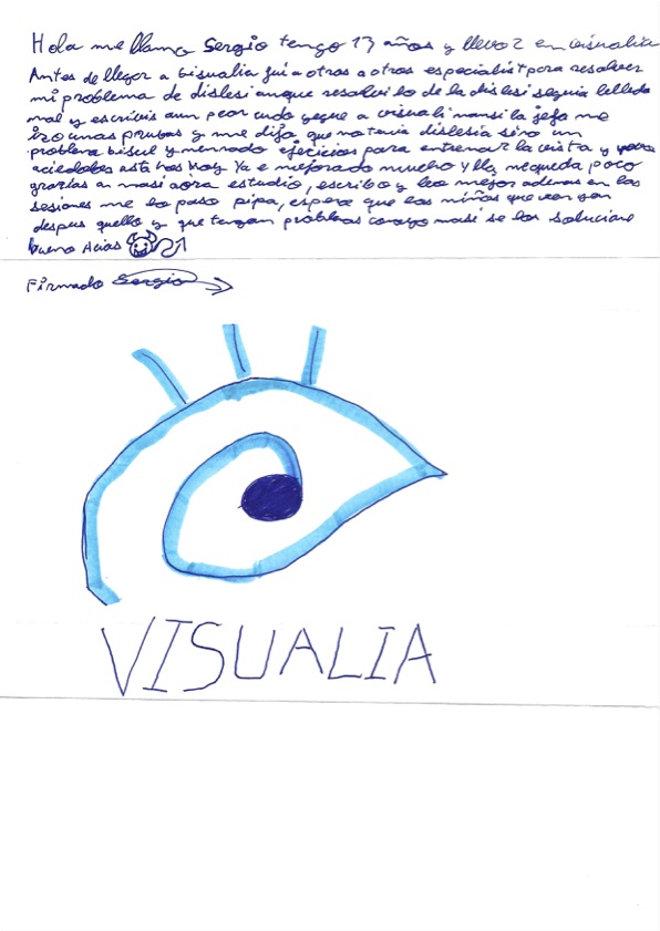 Testimonio de paciente de Terapia Visual en Asturias Sergio 13 años